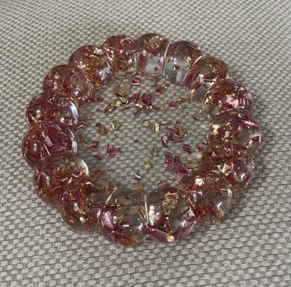 Vide poche bulle doré et rose